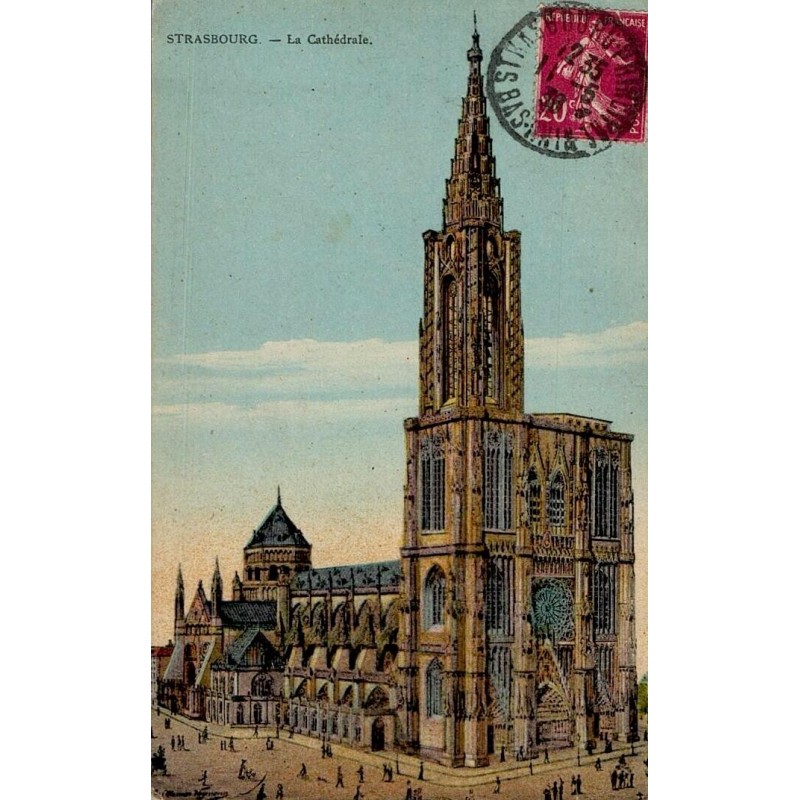 Carte postale ancienne de la cathédrale de Strasbourg