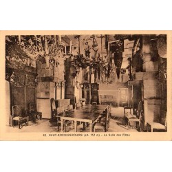 Carte postale ancienne de la salle des fêtes du château du Haut-Koenigsbourg à 757 m