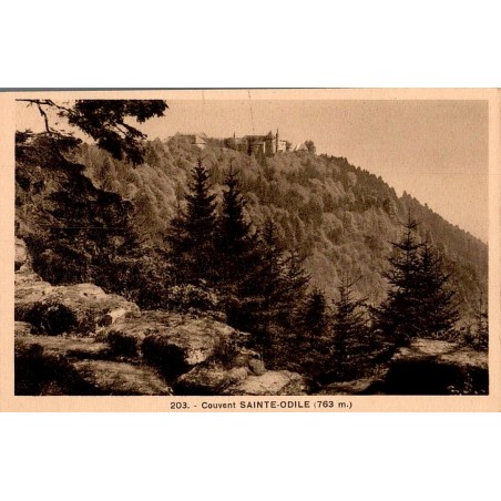Carte postale ancienne du couvent de Sainte-Odile à 763 m