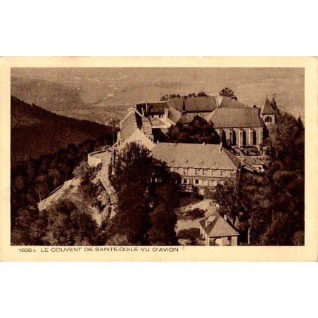 Carte postale ancienne du couvent de Saint-Odile vue d’avion