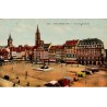 Carte postale ancienne de la Place Kléber à Strasbourg avec bâtiments historiques