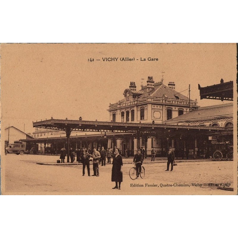 Carte postale ancienne – Gare de Vichy (Allier)