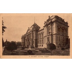 Carte postale ancienne de la Cour d’Appel à Colmar avec façade historique
