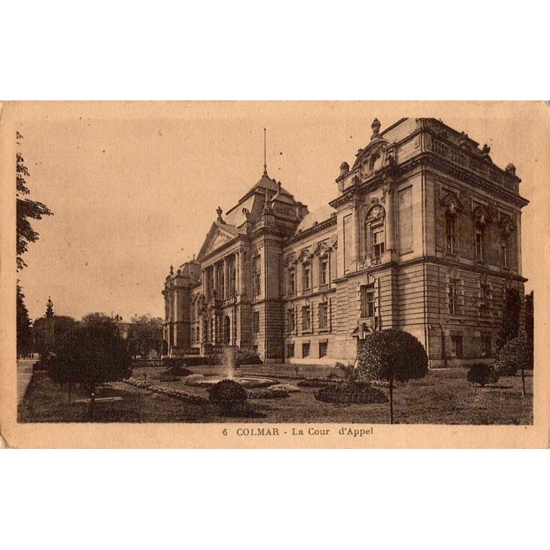 Carte postale ancienne de la Cour d’Appel à Colmar avec façade historique