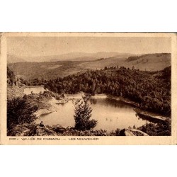 Carte postale ancienne de la vallée de Rimbach montrant les Neuweiher et paysage naturel
