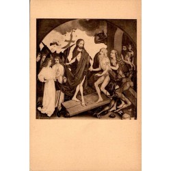 Carte postale ancienne du musée de Colmar montrant une scène religieuse de Schongauer