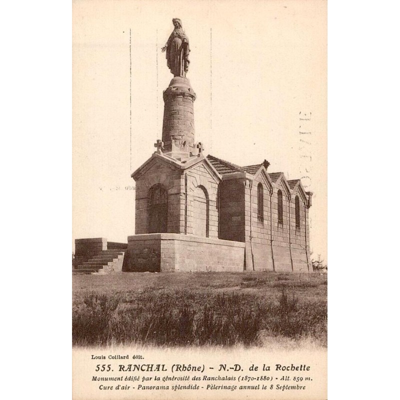 Carte postale ancienne de l’église Notre-Dame de la Rochette à Ranchal dans le Rhône