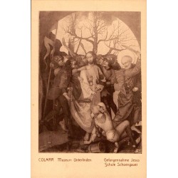 Carte postale ancienne du Musée Unterlinden à Colmar montrant la capture de Jésus d’après Schöngauer