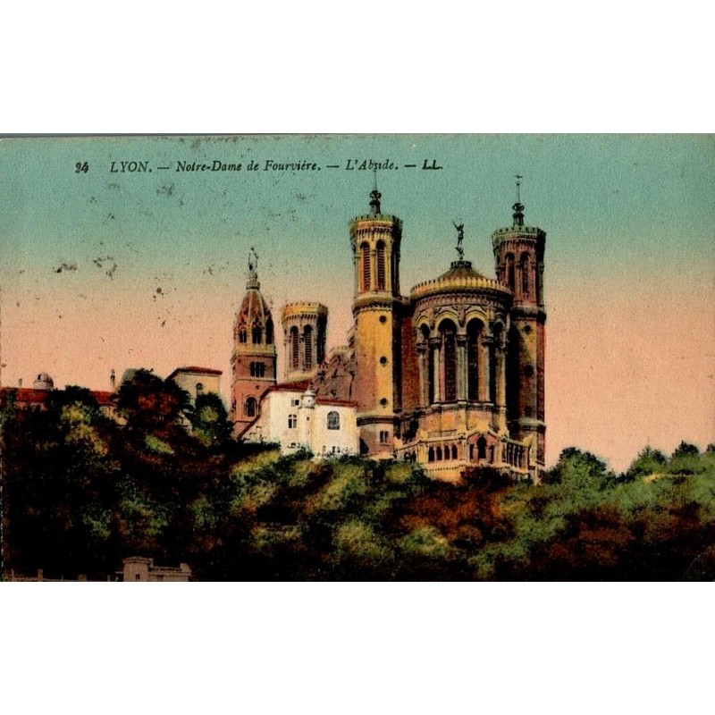 Carte postale ancienne de l’abside de la basilique Notre-Dame de Fourvière à Lyon