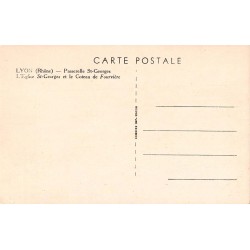 Carte postale ancienne Lyon Passerelle Saint-Georges Église et Fourvière