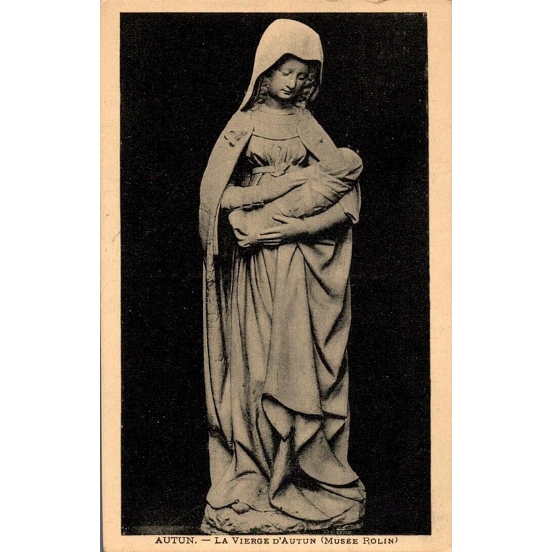 Carte postale ancienne de la Vierge d’Autun au Musée Rolin