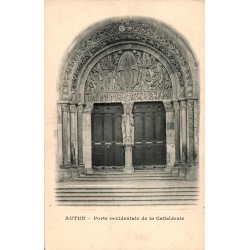 Carte postale ancienne de la porte occidentale de la cathédrale d’Autun