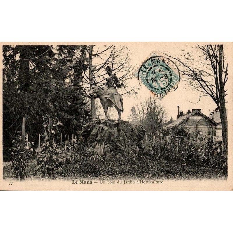 Carte postale ancienne du Mans montrant un coin du Jardin d’Horticulture