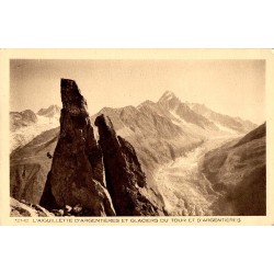 Carte postale ancienne montrant l’Aiguillette d’Argentière et les glaciers du Tour et d’Argentières