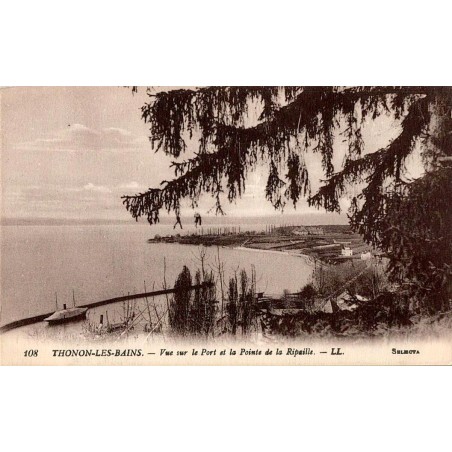 108 - THONON LES BAINS - Vue sur le port et la pointe de la Ripaille -- LL