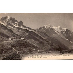 Carte postale ancienne du Col de Balme à 2202 m montrant l’Aiguille Verte et le Mont-Blanc