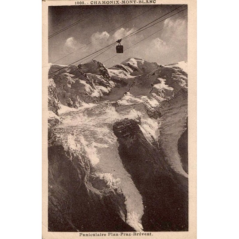 Carte postale ancienne de Chamonix montrant la Dent du Requin à 3422 m dans un paysage alpin