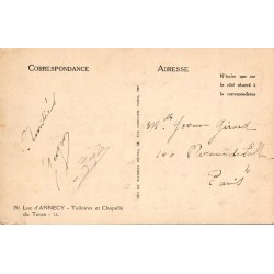 Carte postale ancienne Lac d’Annecy Talloires chapelle du Toron