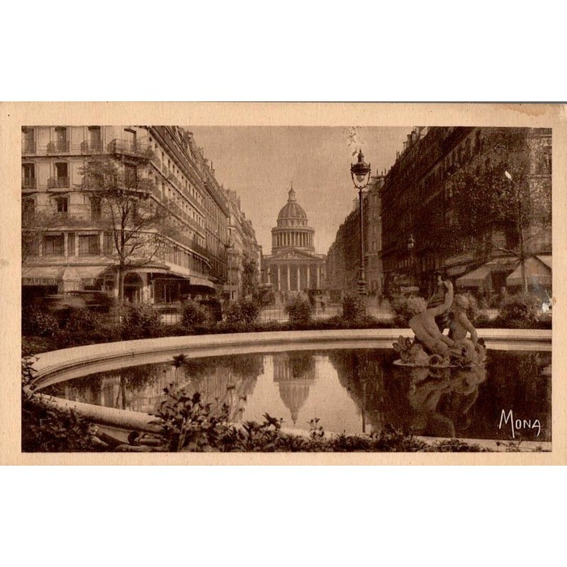 Les petits tableaux de Paris - La Place Ed. Rostand (Ex carrefour Médicis), la rue Soufflot et le Panthéon