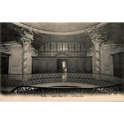 Carte postale ancienne de Paris montrant le lycée Henry IV et la rotonde dans un cadre architectural historique