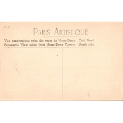 Carte postale ancienne Paris panorama depuis les tours de Notre-Dame côté nord