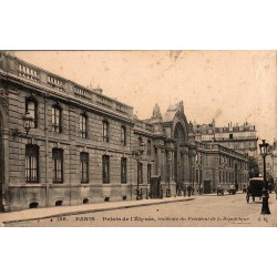 Carte postale ancienne de Paris montrant le Palais de l’Élysée résidence du Président de la République