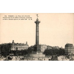 Carte postale ancienne Paris – Place de la Bastille (emplacement de la forteresse)