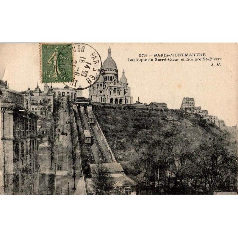 078 - PARIS MONTMARTRE - Basilique du Sacré Cœur et square St-Pierre
