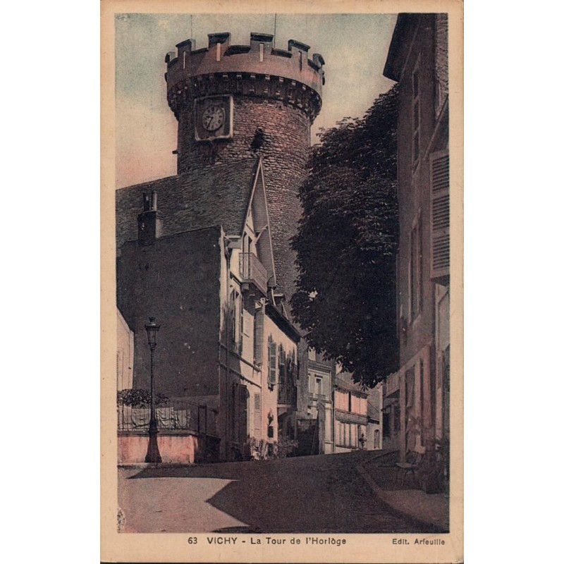 Carte postale ancienne – Vichy – Tour de l’Horloge (Allier)