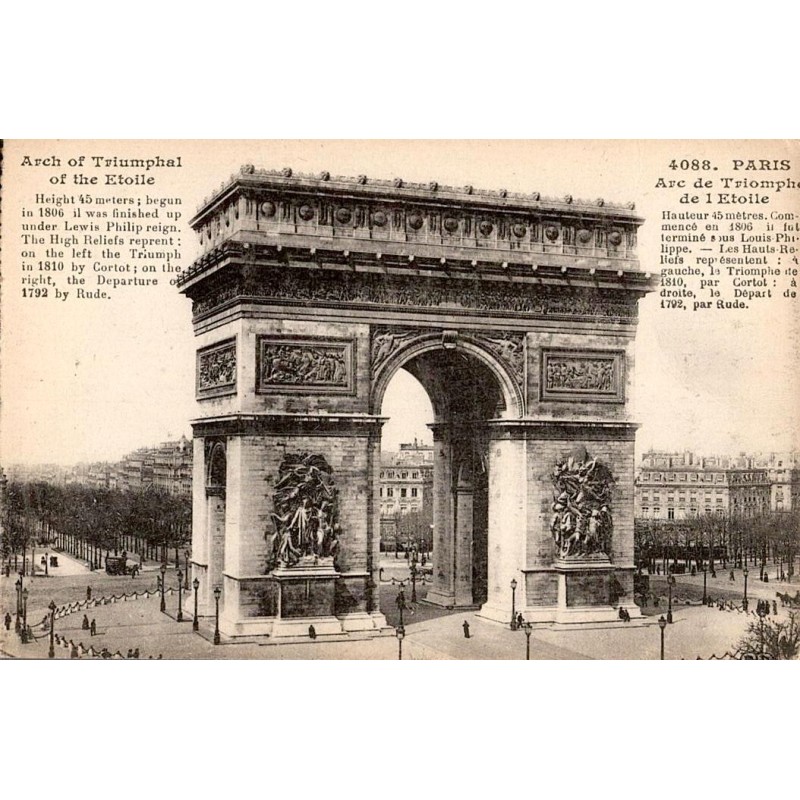 Carte postale ancienne Paris – Arc de Triomphe de l’Étoile