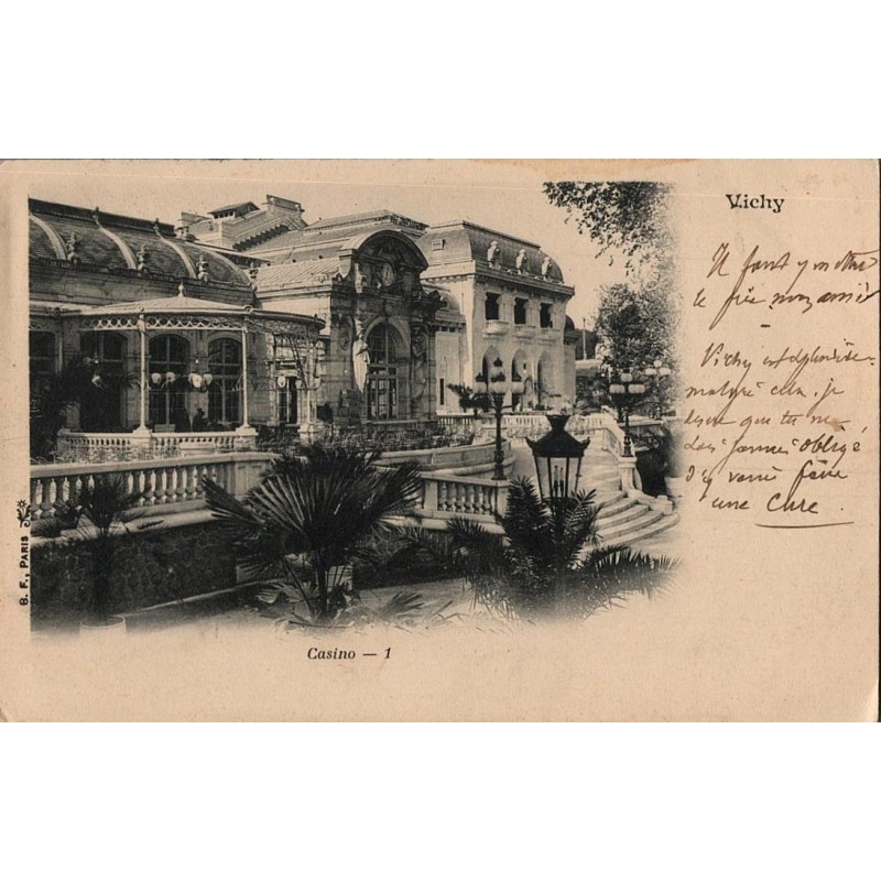 Carte postale ancienne – Grand Casino de Vichy (Allier)