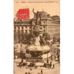 41 - PARIS - Statue et Place de la République - C.M.