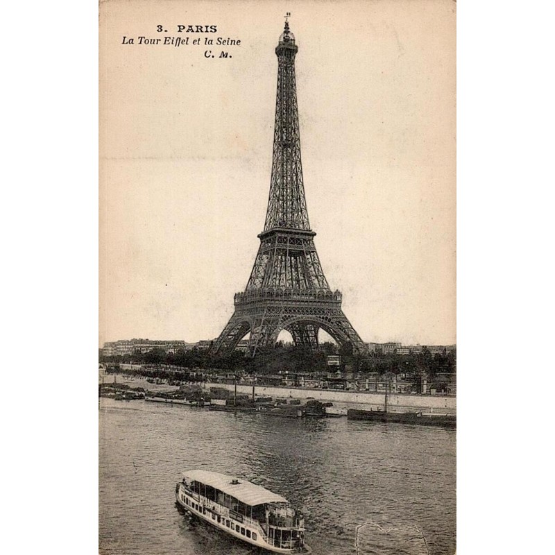 3 - PARIS - La Tour Eiffel et la Seine - C.M.