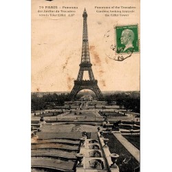 70 - PARIS - Panorama des Jardins di Trocadéro vers la Tour Eiffel - LIP