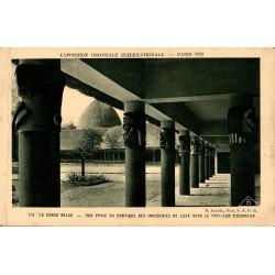 Carte postale ancienne Exposition Coloniale Paris 1931 montrant le Congo Belge et le Pavillon d’Honneur