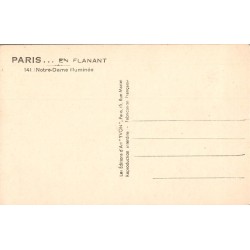 Carte postale ancienne Paris – Notre-Dame illuminée