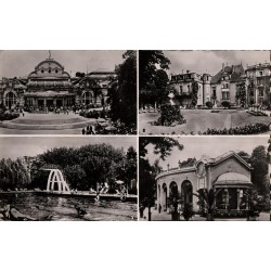 Carte postale ancienne – Vichy Parc des Sources, galeries couvertes et pergola (Allier)