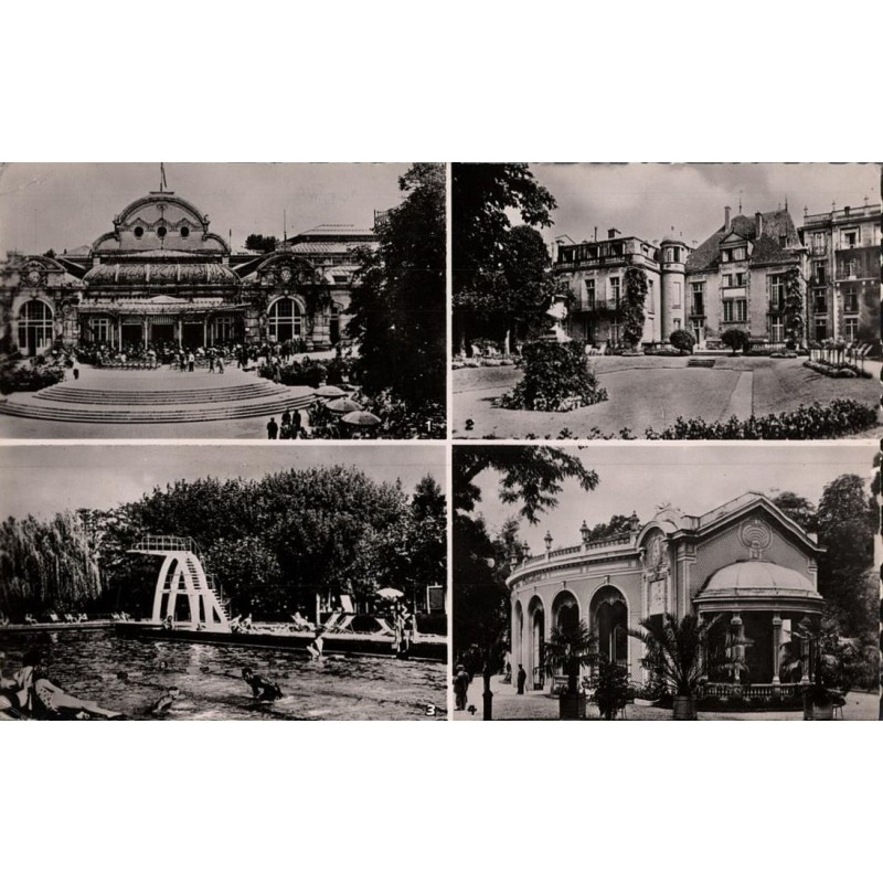 Carte postale ancienne – Vichy Parc des Sources, galeries couvertes et pergola (Allier)