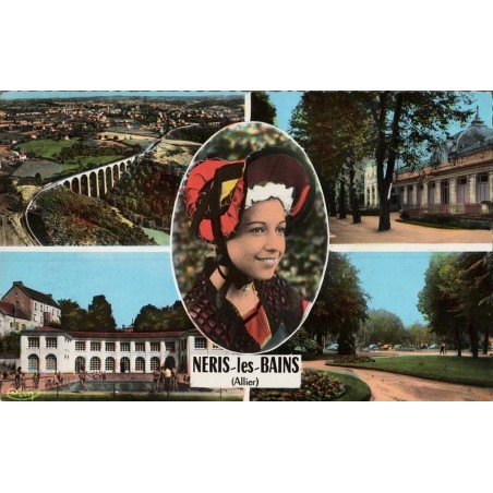 Carte postale ancienne – Néris‑les‑Bains – ville thermale Allier, vue générale