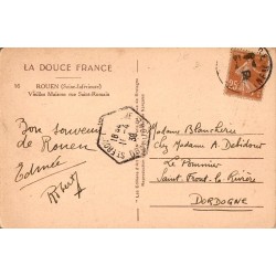 Carte postale ancienne Rouen – Vieilles maisons rue Saint-Romain