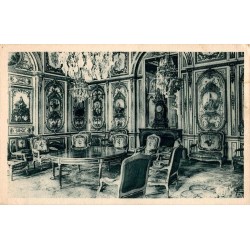 Carte postale ancienne montrant la salle du Conseil du palais de Fontainebleau