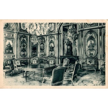 Carte postale ancienne montrant la salle du Conseil du palais de Fontainebleau