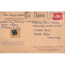 Carte postale ancienne – Vichy – Notre-Dame-des-Malades – Vitrail Sainte Cécile