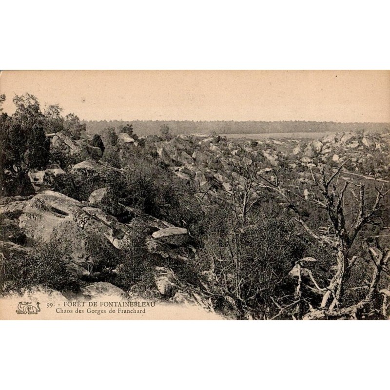 Carte postale ancienne Fontainebleau – Chaos des Gorges de Franchard