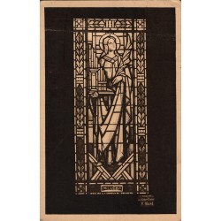 Carte postale ancienne – Vichy – Notre-Dame-des-Malades, vitrail Sainte Cécile (Allier)