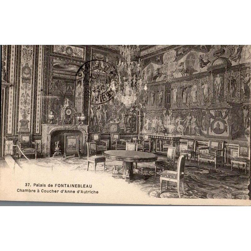 Carte postale ancienne chambre d’Anne d’Autriche Palais de Fontainebleau