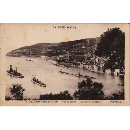 Carte postale ancienne – Villefranche-sur-Mer, vue de la rade et de la baie (Alpes-Maritimes)