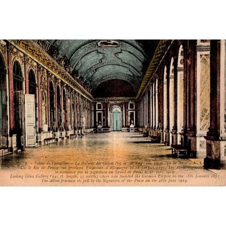 Carte postale ancienne Galerie des Glaces Palais de Versailles