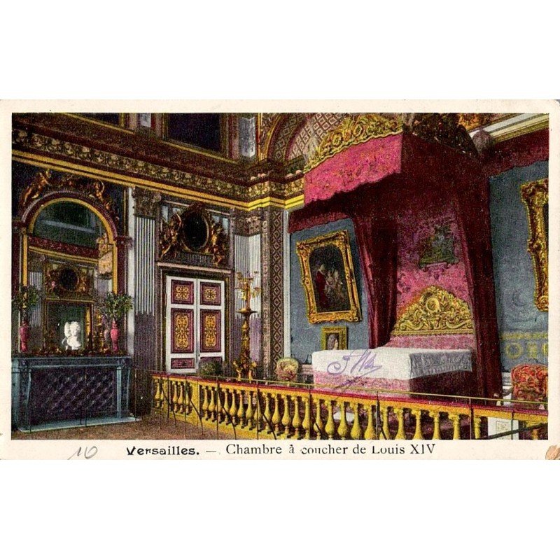 Carte postale ancienne Chambre à coucher de Louis XIV Versailles