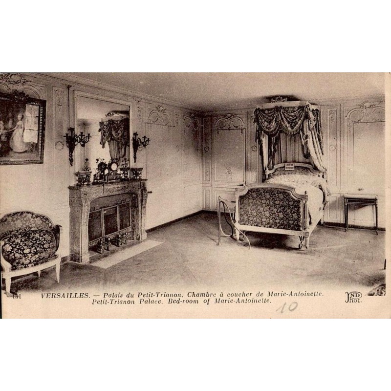 Carte postale ancienne chambre de Marie-Antoinette Petit Trianon Versailles